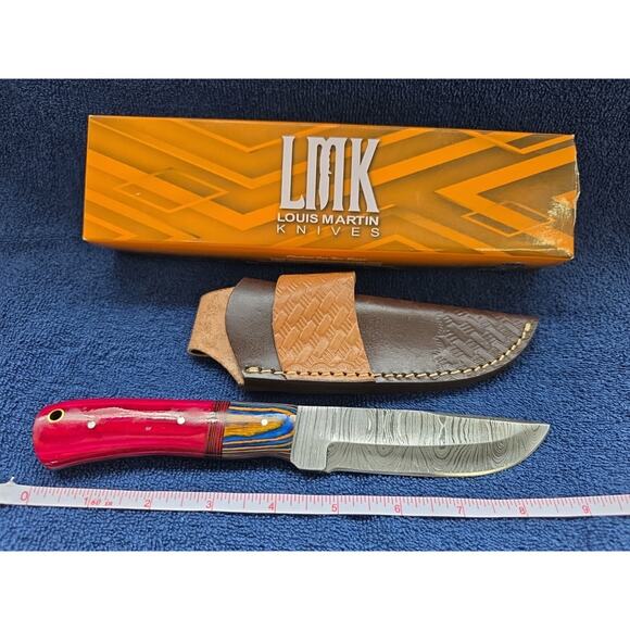 Hunting Bowie Knife 9 Inch Custom Made Forged Damascus Blade LMK Knives #7515 - Picture 2 of 9